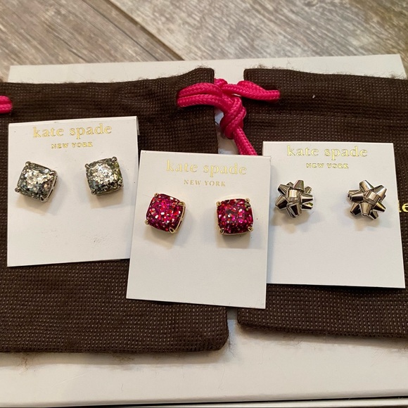 Kate Spade earring lot with 2 dust bags.